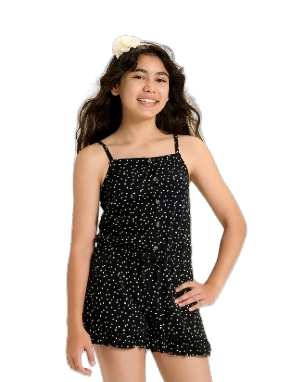 Cat & Jack - Black Polka-Dot Woven Romper